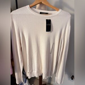 Ralph Lauren Women's Ivory Crew Neck Sweater 2xl